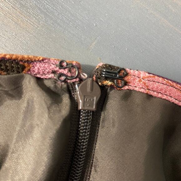 Ann Taylor LOFT Floral A-line Skirt Women 6 Brown Silk Wool Blend Cottagecore - Picture 6 of 8